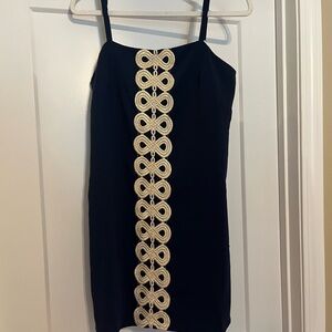 Lilly Pulitzer blue dress with gold accent